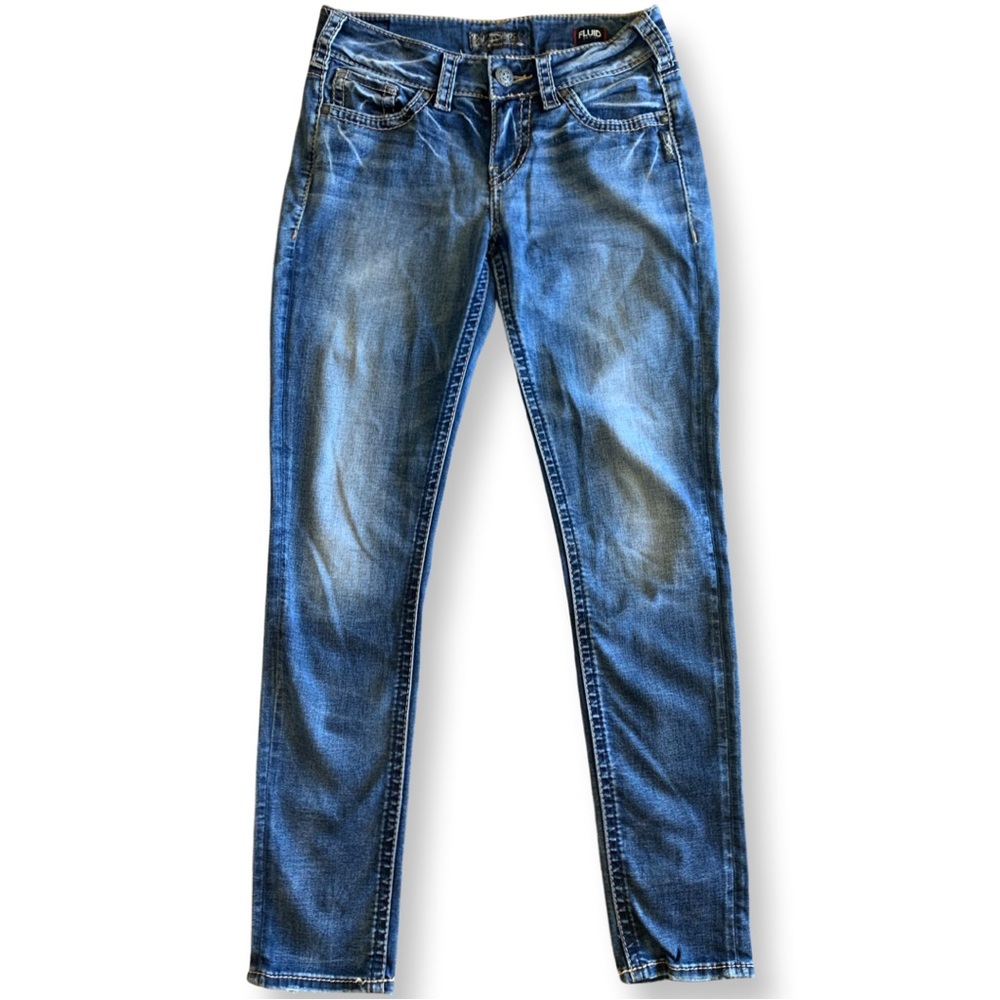 Silver Jeans Co. Womens Denim Blue Jeans Suki Mid Skinny 28/L31